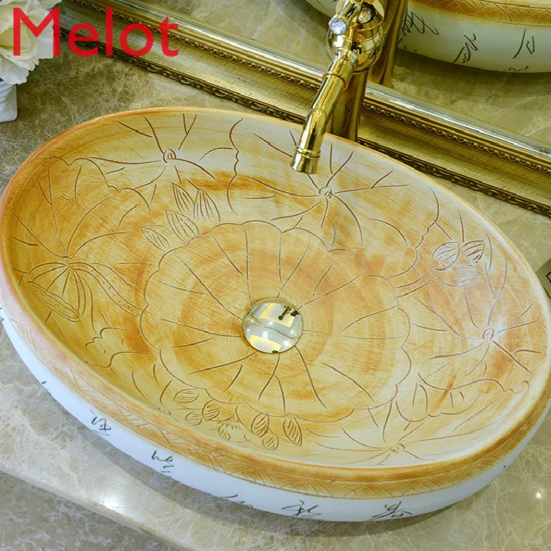 

Ceramic Art Table Basin Chinese Creative Wash Basin Basin Domestic Toilet Retro Wash Basin