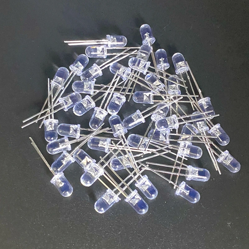 Kit assressentide diode électroluminescente LED, blanc, vert, rouge, bleu, jaune, orange, rose, violet, chaud, bricolage, 5mm, 100 pièces