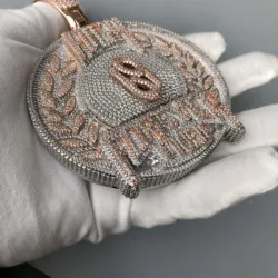 Large Round Pendant with custom font, two letters in the middle can be changed. Others are fixed, one month production period