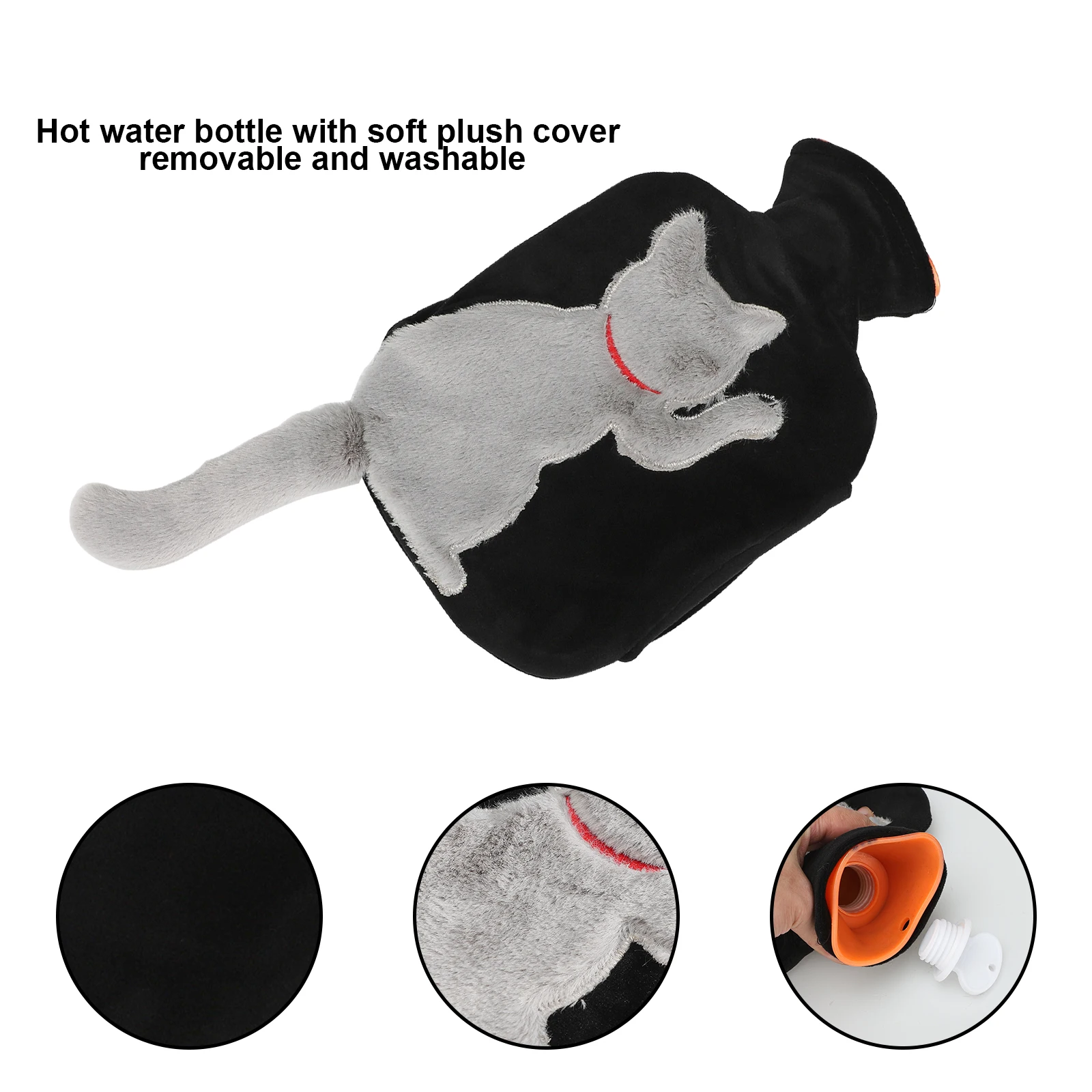 1000ml Hot Water Bottle Cute Cartoon Portable Cold-proof Bag For Women Hand Warm Water Bottle Safe Explosion-proof