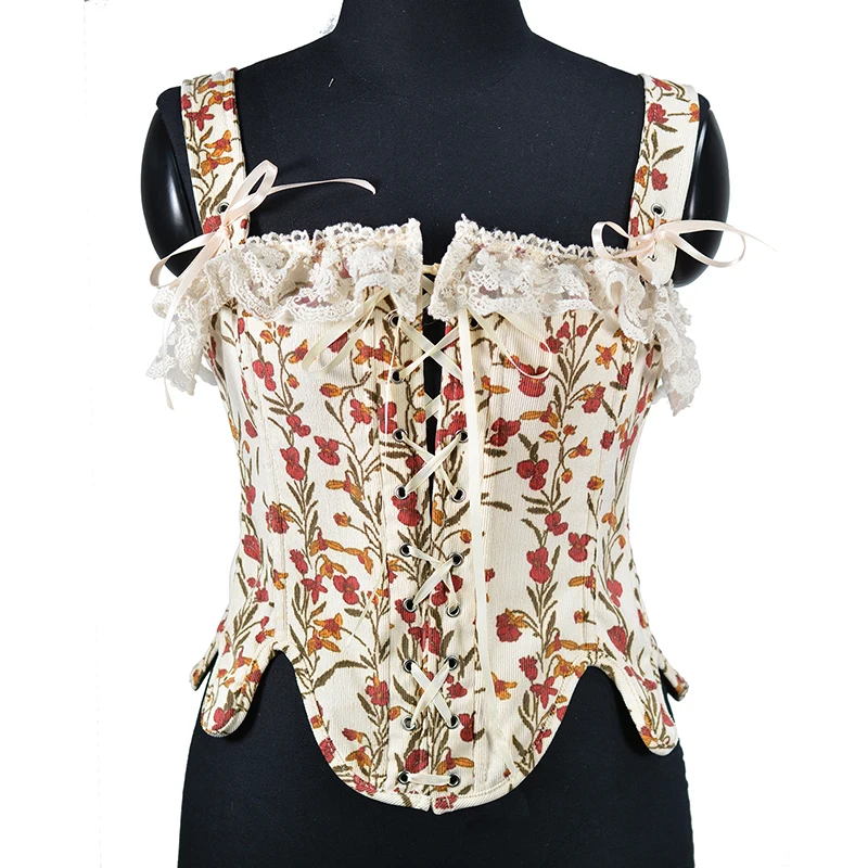 

Vintage corsets and bustiers plus size flower print bustier corset push up victorian corselet overbust burlesque