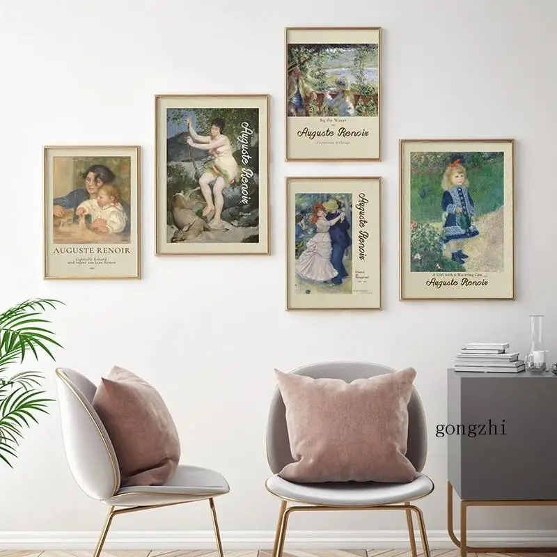 Auguste Renoir World Famous Diana Nordic Vintage Posters Canvas Painting and Prints Gallery Wall Art Pictures Living Room Decor