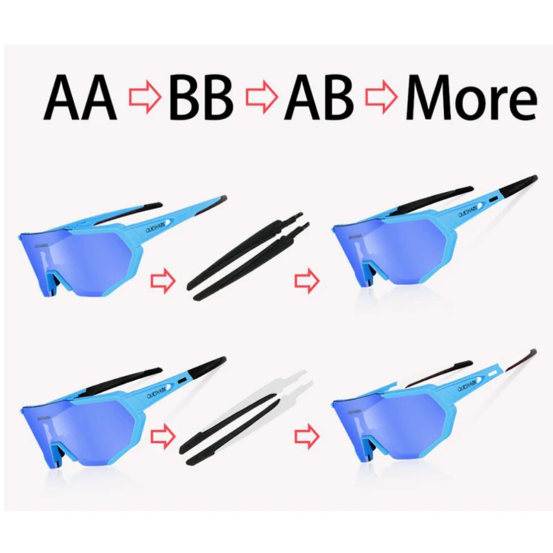 The Accessories For QUESHARK Glasses QE43 QE44 QE45 QE47 QE48 QE49 QE51 Myopia Frame Photochromic Color Lens Extra Eblows