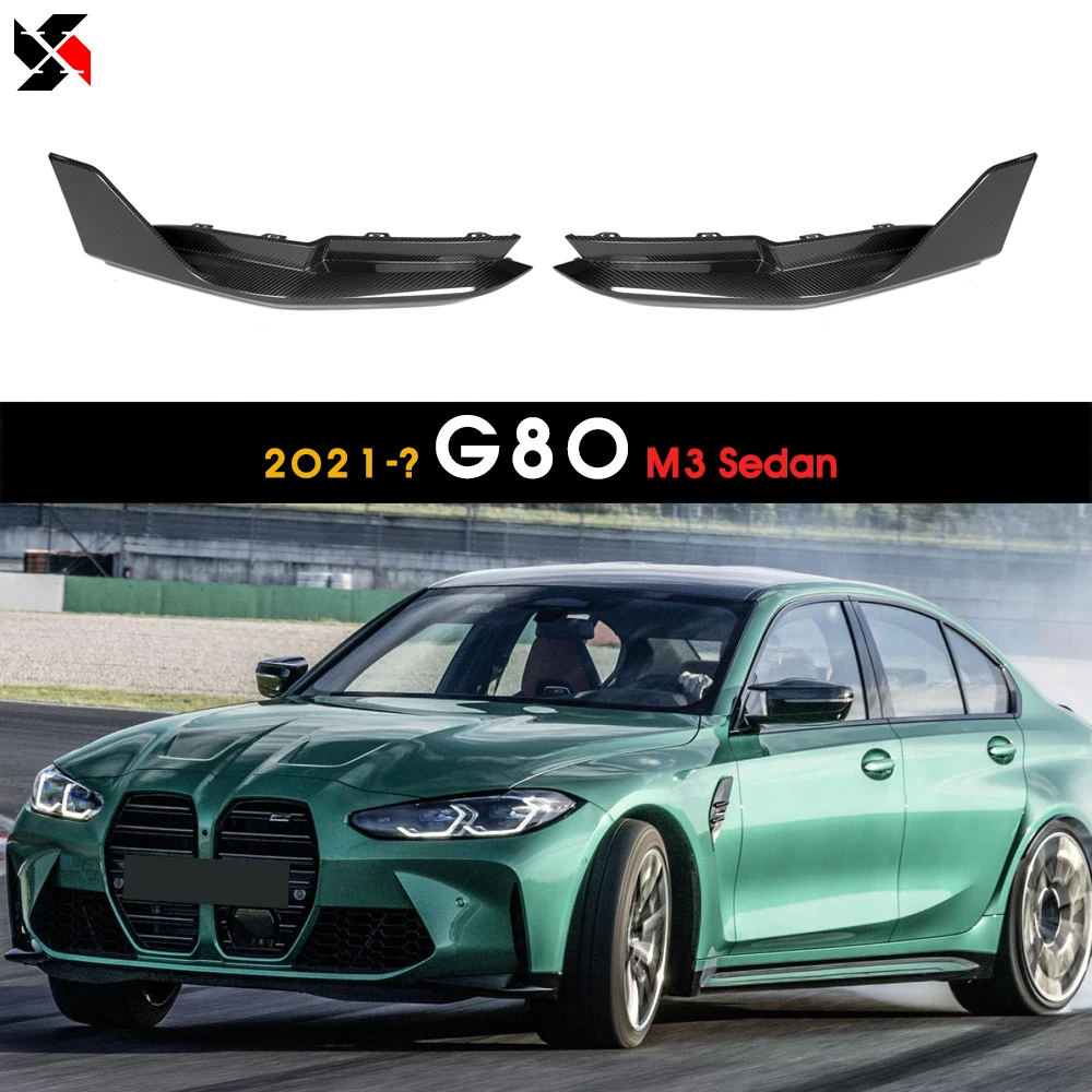 Dry Carbon Fiber Replacement Rear Bumper Lip Diffuser Splitter Flap Corner For BMW 2021-? G80 M3 Sedan Car Styling