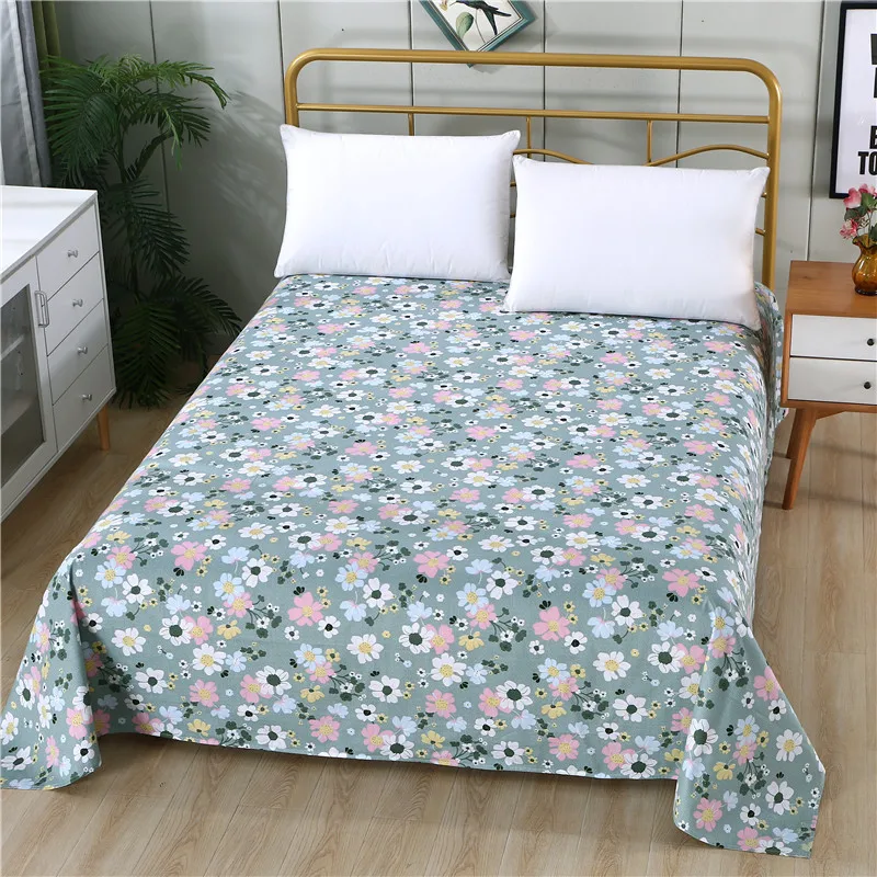 LAGMTA 1pc thick 100% cotton flat sheet printing high quality bed sheet various sizes can be customized