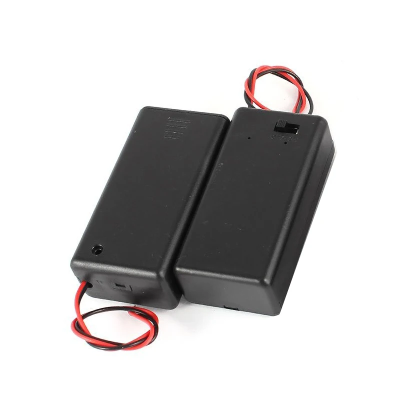 15pcs/lot MasterFire Black Plastic 9V Battery Holder Storage Box Case with Wire Lead ON/OFF Switch Cover High Quality