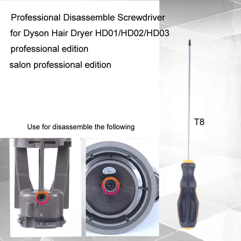 Set di strumenti speciali per cacciavite raccomandato per asciugacapelli Dyson HD01 HD02 HD03 Salon edizione professionale per riparare parti (3 pezzi)