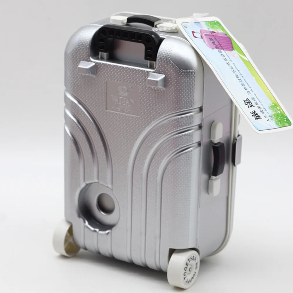 Mini Doll Miniature Rolling Luggage Business Trolley Suitcase Women Travel Case Doll House Accessories For 1/3 1/4 Dolls