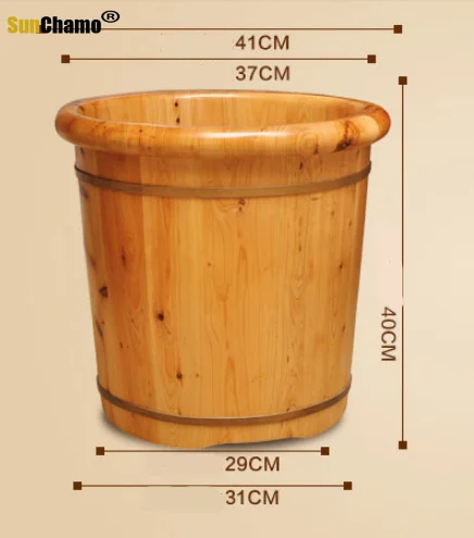 Solid Wood Steam Foot Bath Barrel Household Massage Foot Bath Barrel Footbath Fumigation Adult Tub Special Foot Pedicure