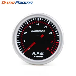 Dynoracing 2'' 52mm Universal Smoke Lens Auto Tachometer White LED 0-8000 RPM Gauge Car Meter  BX101316