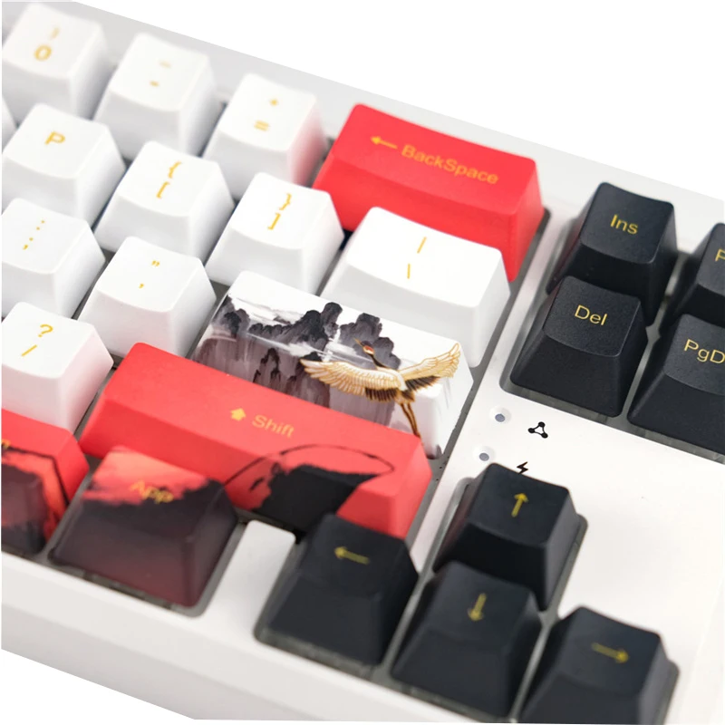 Monkey King Cartoon Keycap, Teclado mecânico, PBT, Five Sided Sublimation, Oem Altura, 60 87 104 108, Personalidade