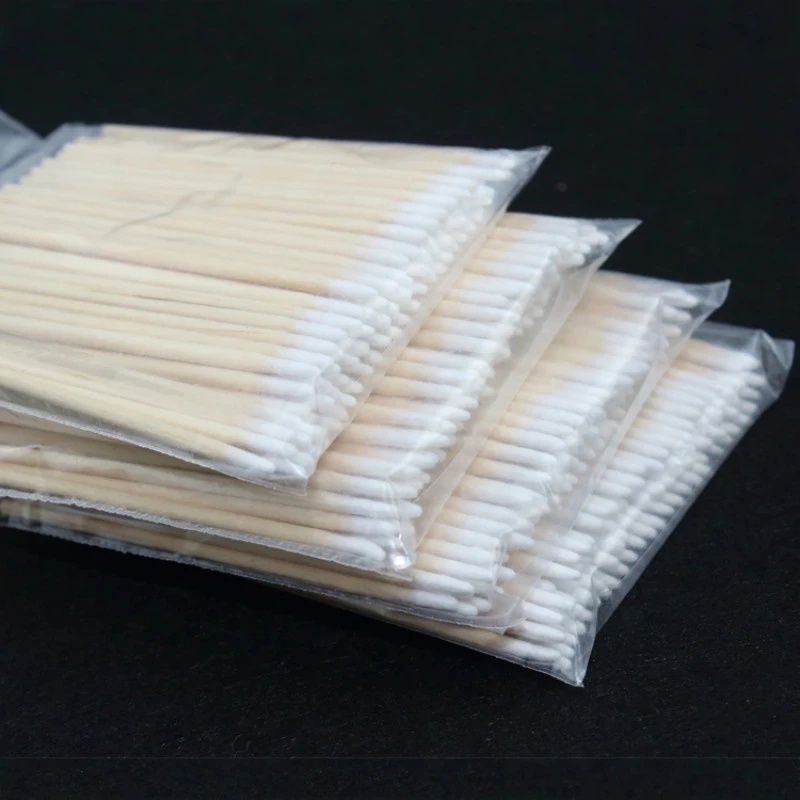 100pcs 7cm Disposable Ear-picking Wooden Cotton Swab Cosmetics Permanent Makeup Health Ear Clean Sticks Pointed Tip