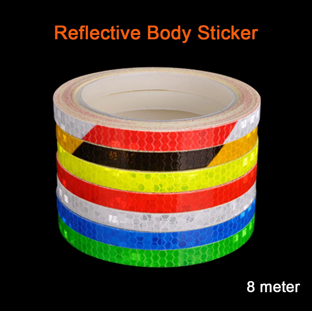 Reflective Fluorescent Sticker Bicycle Motocycle Car Stickers Adhesive Tape  Car Decoration Motocycle  Accessories