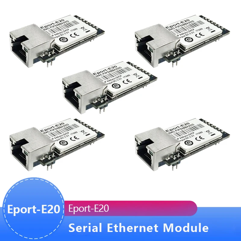 5PCS HF Eport-E20 Network Server Port FreeRTOS TTL Serial to Ethernet Embedded Module DHCP 3.3V TCP IP Telnet Wifi module