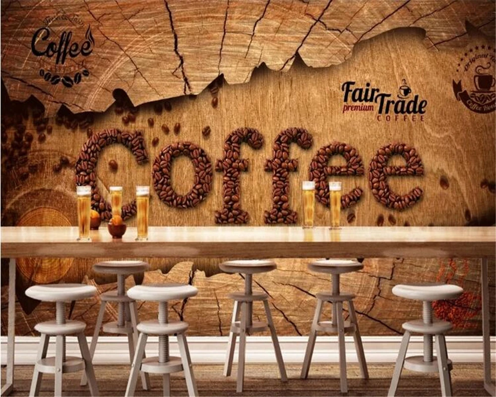 Custom wallpaper European retro nostalgic coffee background home decoration cafe restaurant wall 3d wallpaper