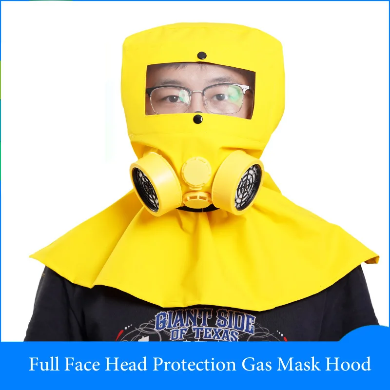 Full Face Head Gas Respirator With Hood Activated Carbon Filter Organic Vapor For Painting Spraying Welding Polishing Protection