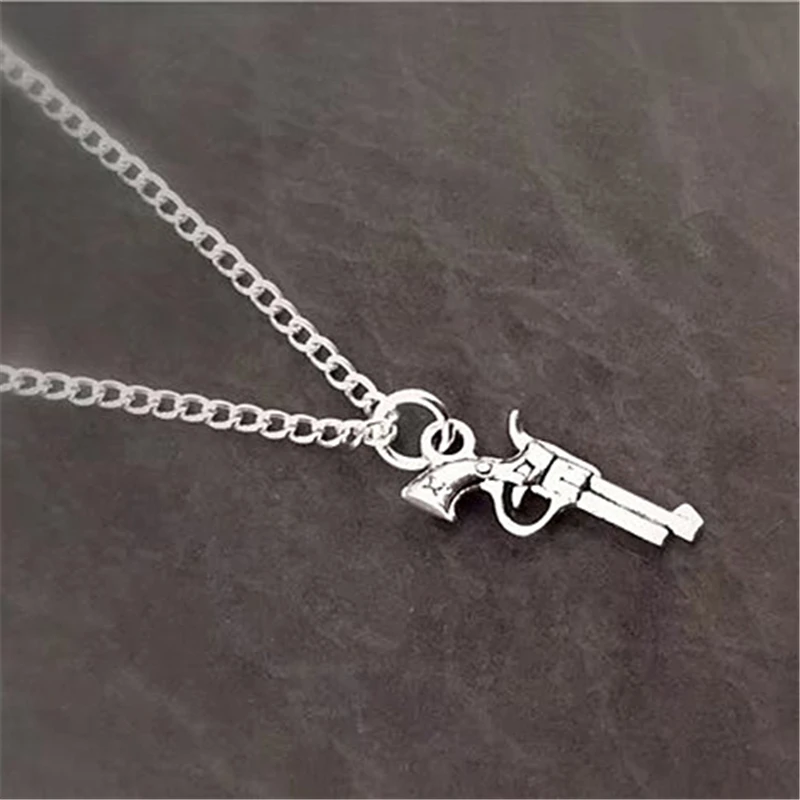 Pistol Necklace, Gun Necklace, Zombie Apocalypse Necklace, Gamer Necklace, Handgun Necklace, Weapon Jewelry Necklace, Gamer Gift