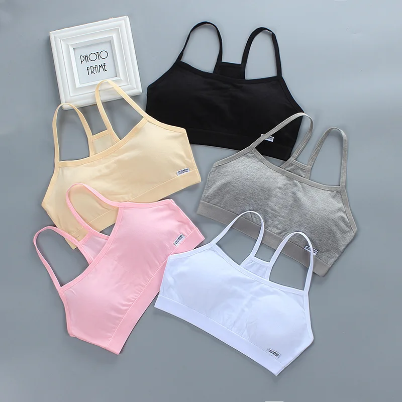 Tops for Girls Teen Bra Girl Top Vest Topic Girl's Sport Adolescente Kids Teenagers Underwear Racerback Training Bras 7-14 Year