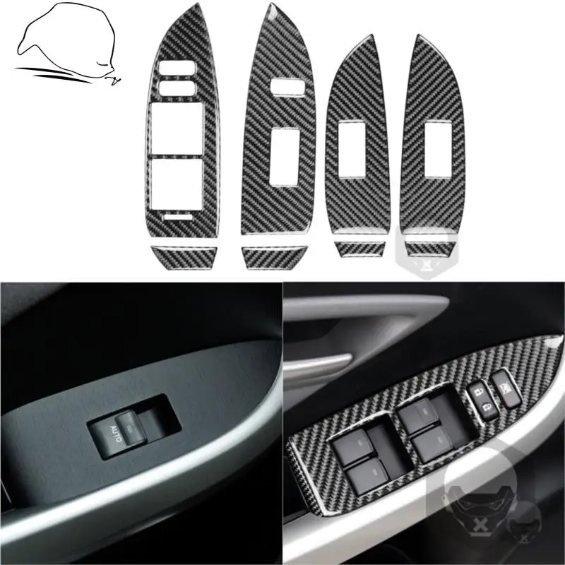 

For Toyota Prius XW30 ZVW30 ZVW35 2009-2015 Carbon Fiber Door Control Window Lift Switch Panel Sticker Car Accessories