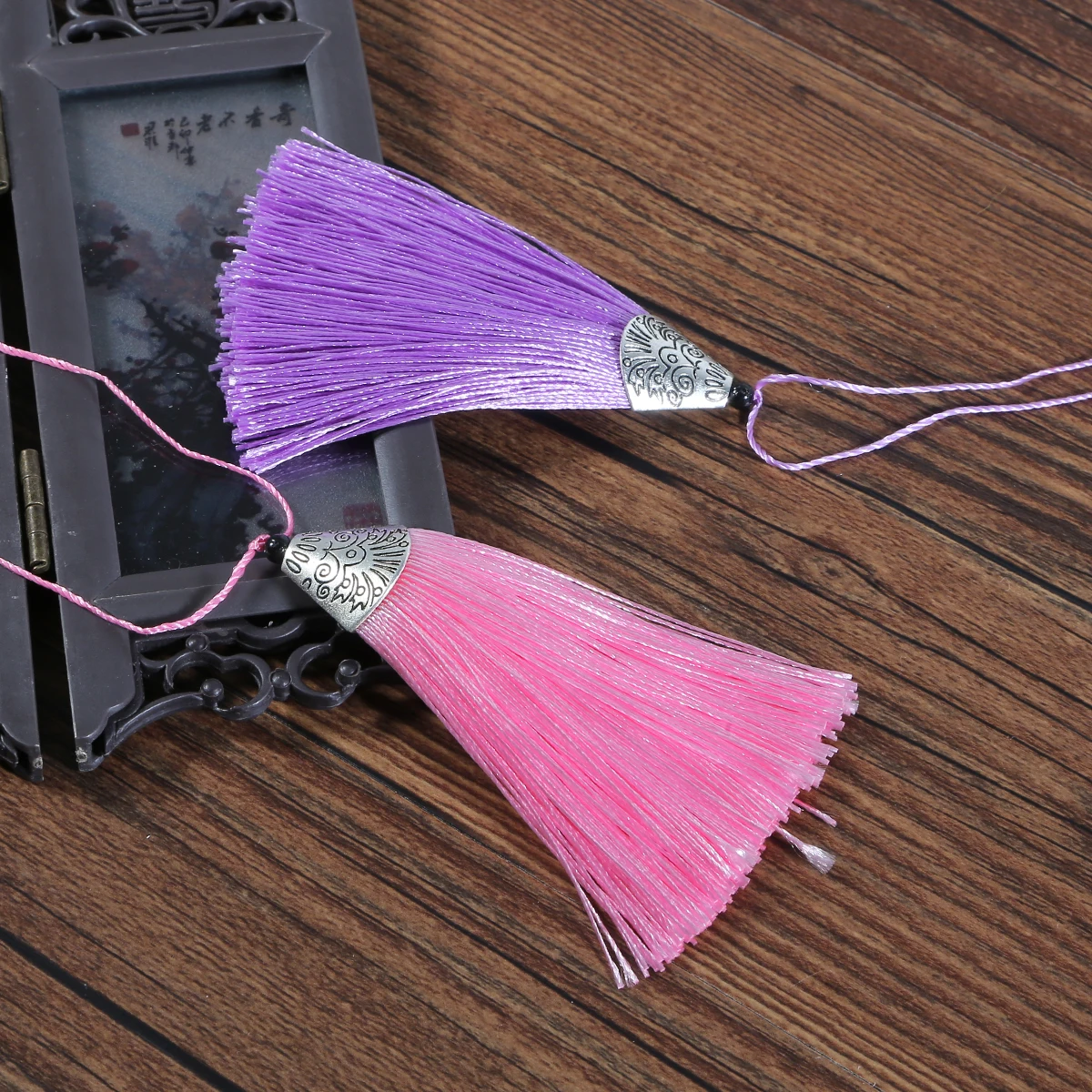 1pcs 8cm High Quality Polyester Silk Tassel Fish Mouth Cap Short Tassel For DIY Crafts Decoration Jewelry Accessories