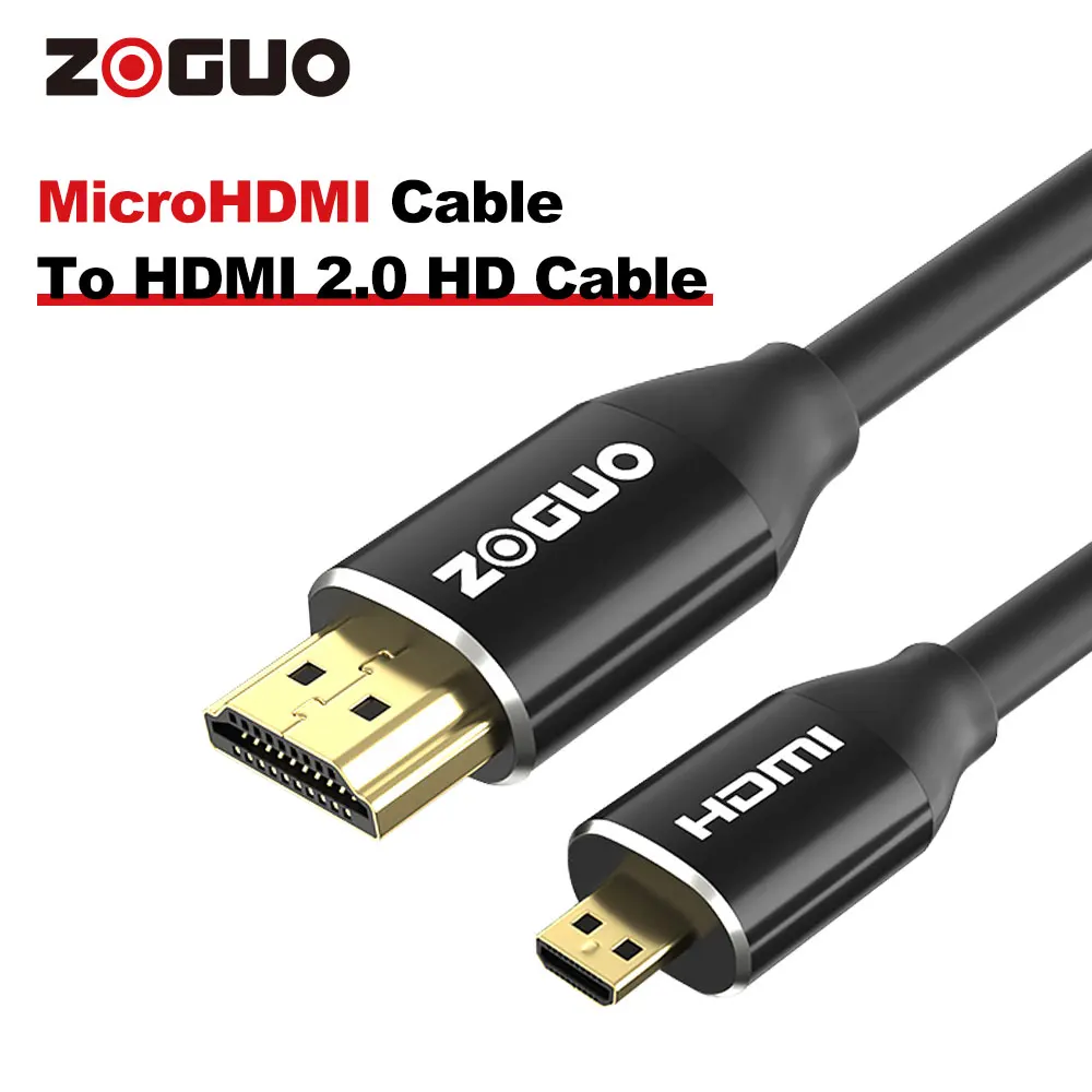 High Speed Micro HDMI to HDMI2.0 Cable 1-5m 4K 3D 1080P for Tablet Camcorder MP4 HD HDMI 2.0 to Micro HDMI Cable