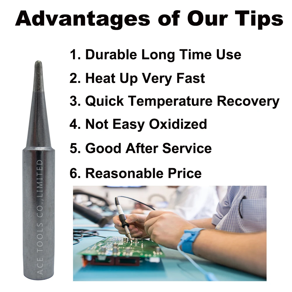 Soldering Tip 900M-T-B Conical 0.5mm Fit Hakko 936 907 Milwaukee M12SI-0 Radio Shack 64-053 Yihua 936 X-Tronics 3020 Iron Bit
