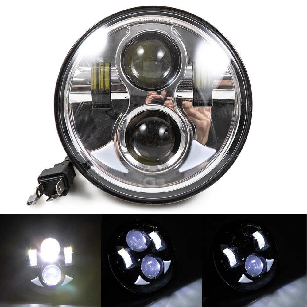 

5.75" Motorcycle LED Headlight Bulb for Harley Dyna Sportster Victory Indian Motor HeadLamp DRL High Low Beam Headlight