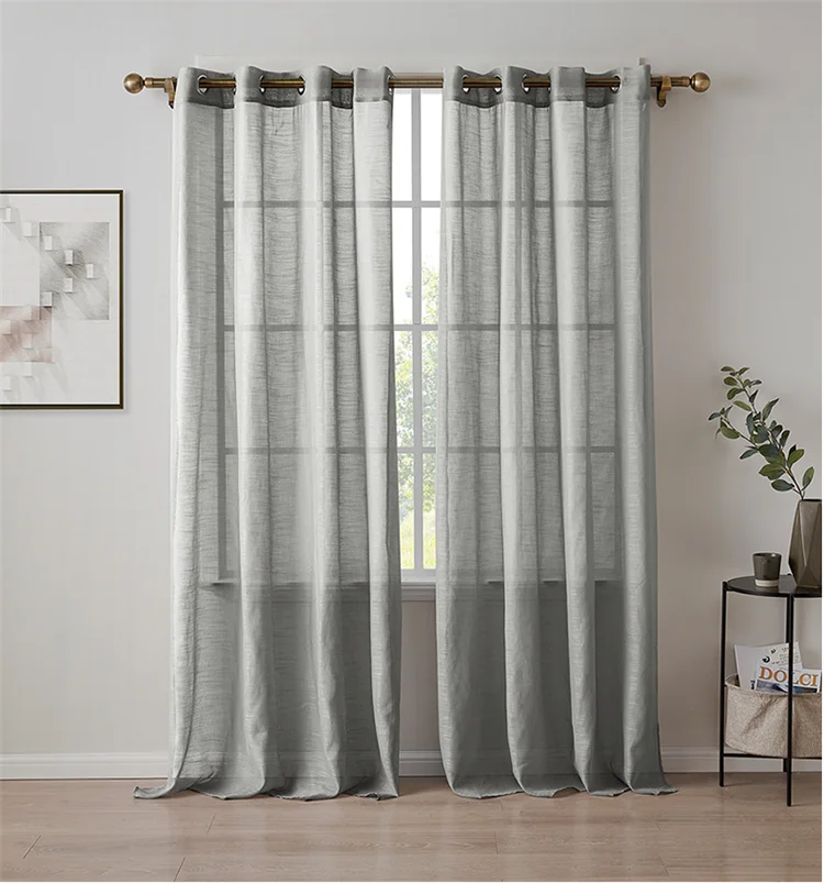 300cm Height Custom Made Modern Curtains for Living Room Sheer Curtain Grommet Top Translucidus Tulle for Kitchen
