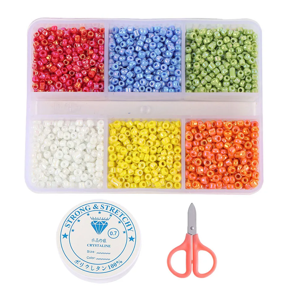 

2mm Czech Colorful Glass Seed Beads Kit for Jewelry Making Round Spacer Seedbeads Handmade DIY Earrings Bracelet Necklace Craft