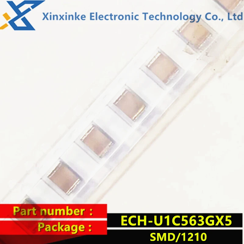 10PCS ECHU1C563GX5 Thin Film Capacitor 0.056uF 16VDC 2% PPS 1210 ECH-U1C563JX5 CBB Polyester Capacitance New Original Genuine