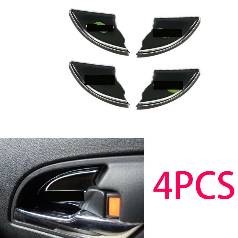 For Honda CRV CR-V 2007-2011 Black Titanium Steel Inner Door Bowl Cover Trim 4pcs