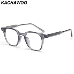 Kachawoo-gafas cuadradas para hombre y mujer, lentes ópticas TR90, anti luz azul, transparente, gris y negro, marco hecho a mano, estilo coreano