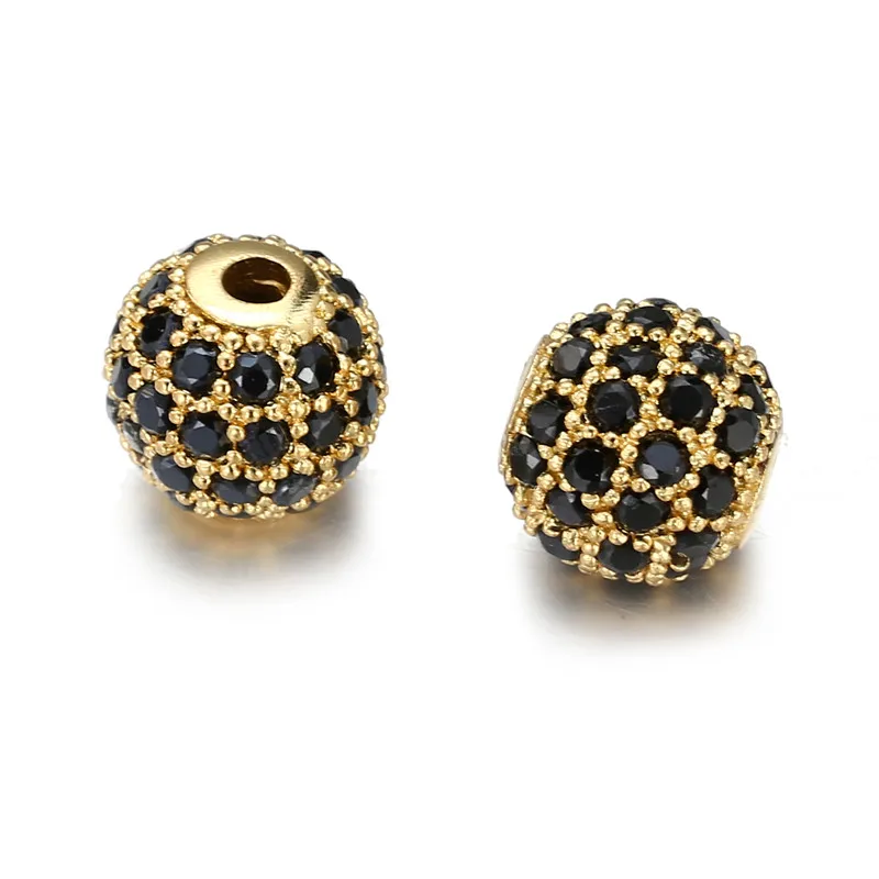 6/8/10mm CZ Cubic Zircon Disco Spacer Ball Beads Wholesale DIY Charms Spacer Bead for Beaded Bracelet Necklace Jewelry Making