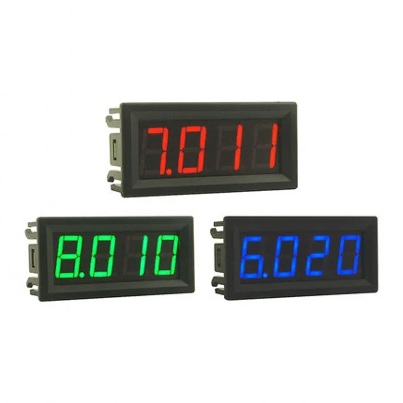 0.56 inch DC 0-100V Voltage Meter 4-Digital High Precision Voltmeter 3 Wire Red Green Blue LED Display Voltage Meter Monitor