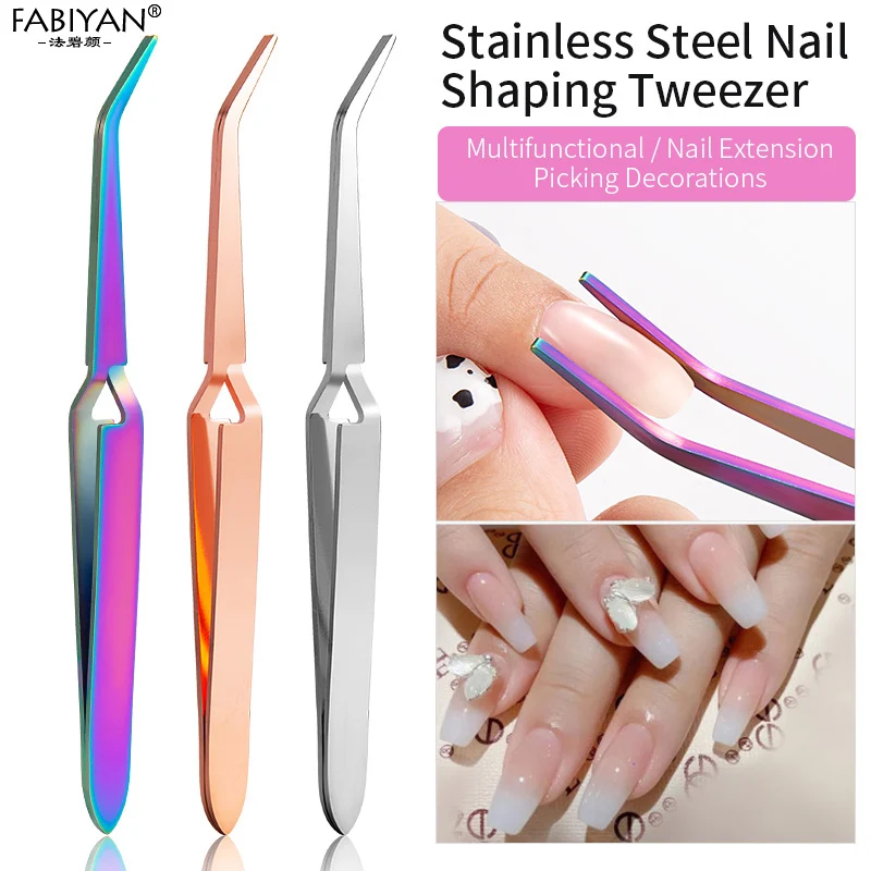 Nail Art Shaping Clip Cross Lock Tweezers Manicure Tool UV Gel Tool Multi-Function Stainless Steel Nipper Picking Up Rhinestone