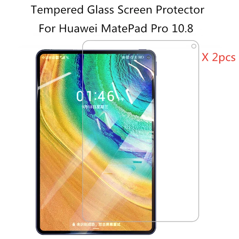 

2pcs 9H Tempered Glass Screen Protector For Huawei MatePad Pro 10.8 2021 2020 Tablet Protective Film Mate Pad MRX-W09 W19 AL09