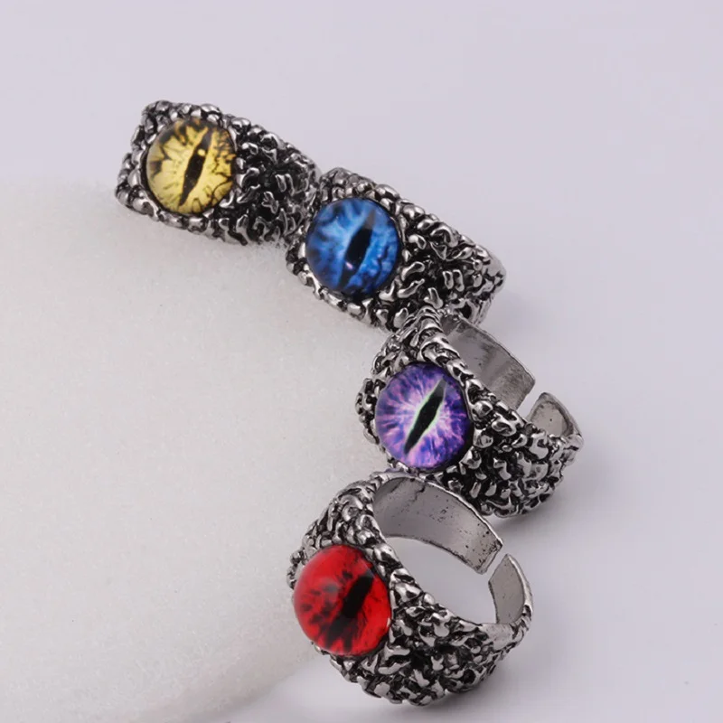 Creative Evil Eye Rings For Men Women Personality Male Punk Yellow Ring Jewelry Men\'s Bar Night Club Hip Hop Accessories Gifts