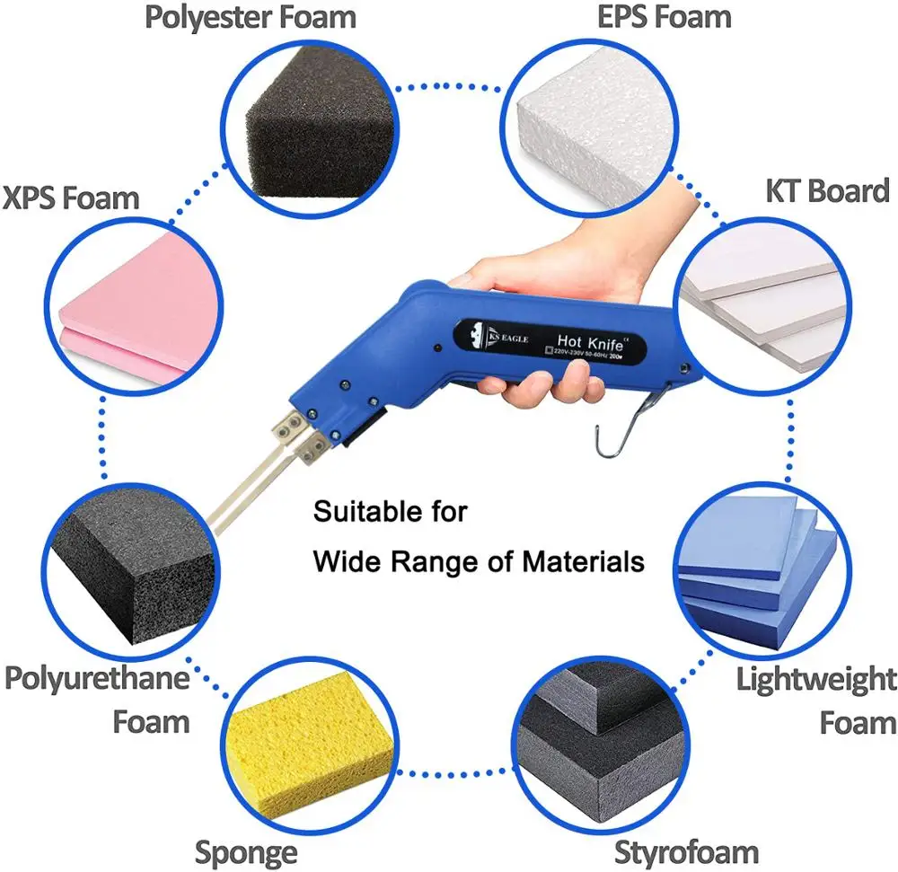 80 W Electric Foam Heat Wire Tool Grooving Cutter Blades Various Kit New Hand Hold Heating Knife Cutter Hot Cutter