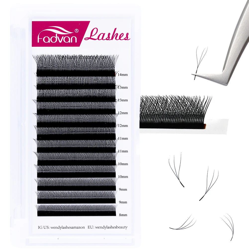 FADVAN 10 Tray/Set 3D W Shape Eyelash Extensions Premade Volume Fans W Style Lashes Comfortable New Volume False Eyelash Natural