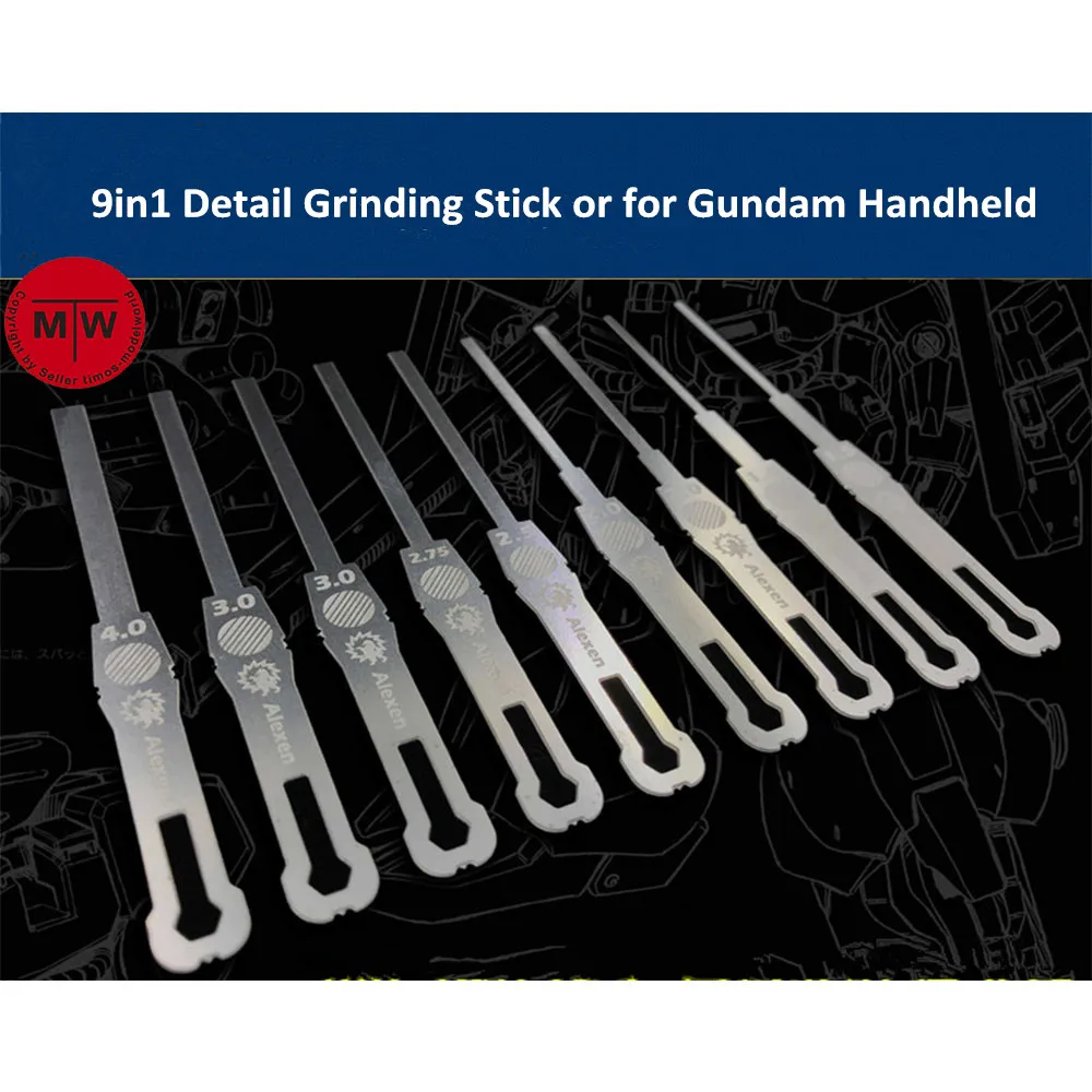 

9in1 Detail Grinding Stick File Model Building Tools for Gundam 1/144 Scale Handheld Decoration AJ0068