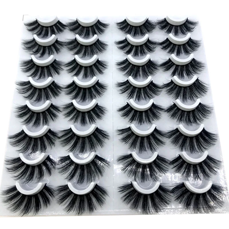 HBZGTLAD-pestañas postizas de pelo de visón 3D, pestañas largas naturales/gruesas, maquillaje Wispy, herramientas de extensión de belleza, 16 pares