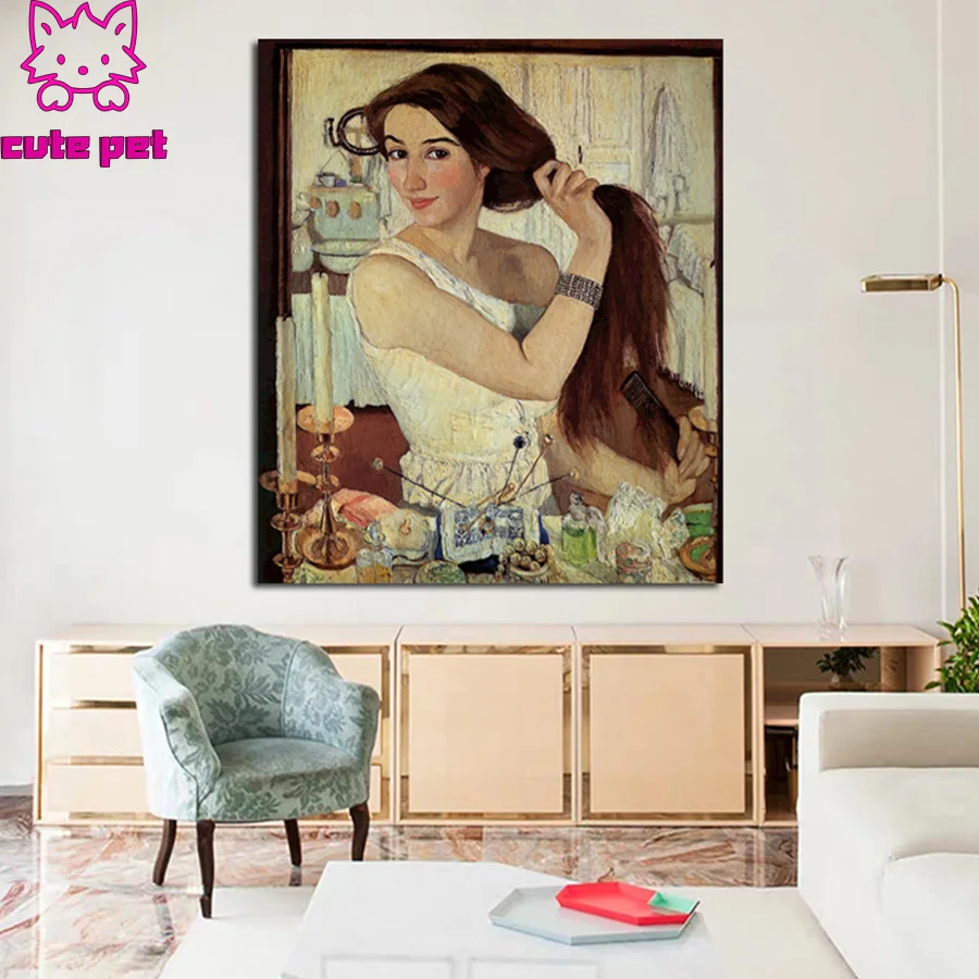 diy Diamond Painting Classical art, woman dressing  diamond mosaic full square drill diamond embroidery cross stitch home decor