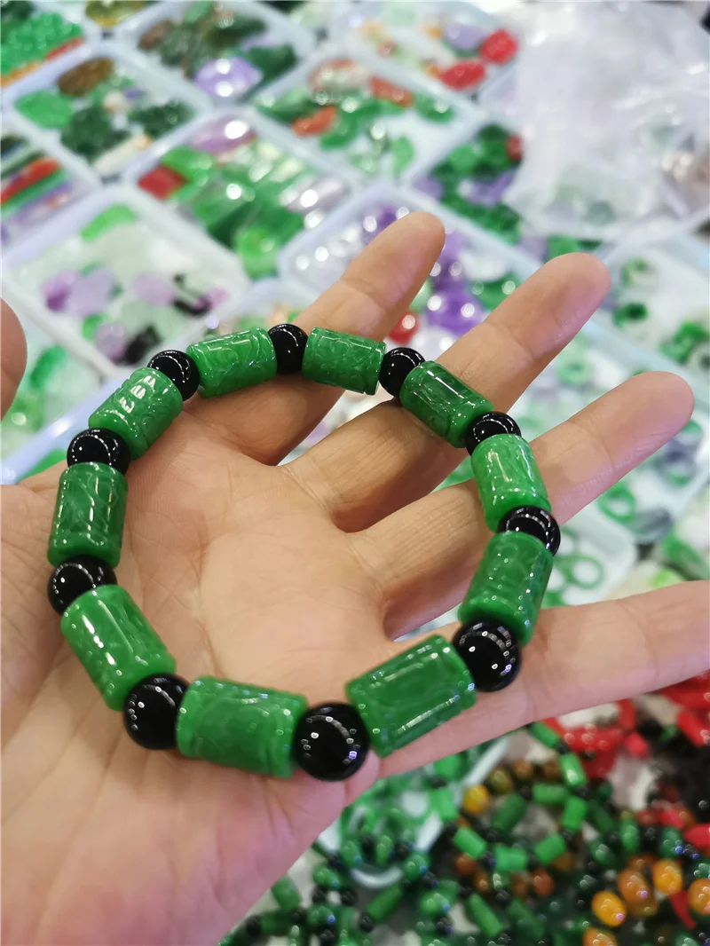 Natural Green Jade Jadeite Beads Braclets for Women Mens   Charm Bracelets for Women  Mens Bracelet  Jewellery