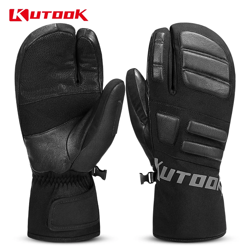 Kutook à prova dwaterproof água luvas de esqui dos homens inverno térmica snowboard luvas à prova de vento feminino neve bordo snowmobile luvas