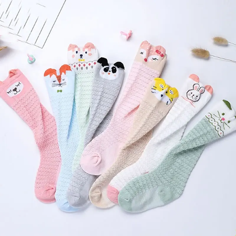 Baby Summer Thin Stocking Mesh Breathable Cotton Newborn Legwarmer Anti-Mosquito Toddler over the Knee Leg Warm Animal Pattern