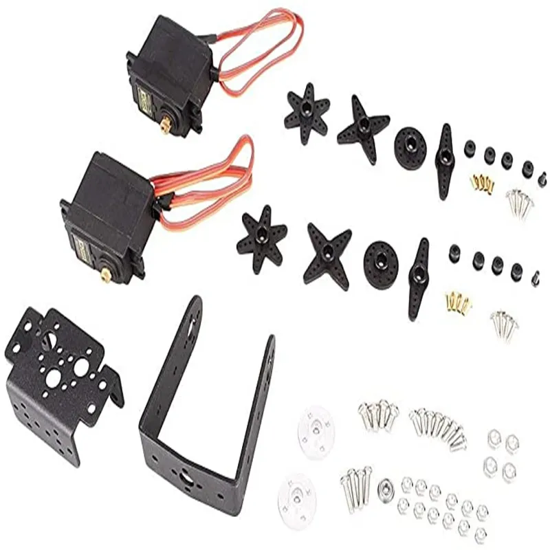 Fpv 2 dof inclinação pan e inclinação com 2 pçs mg996 servos sensor kit de montagem para robô arduino controle remoto brinquedos mg996 servo