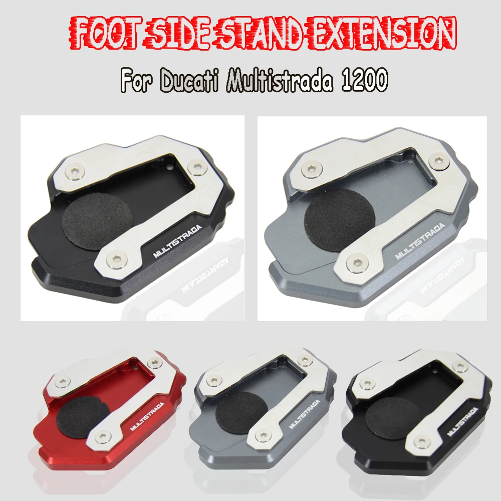 Motorcycle New MULTISTRADA 1200 Kickstand Foot Side Stand Extension Pad Plate accessories For Ducati Multistrada 1200