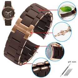 Silicone Rubber Watchband steel in Rubber for AR5890 AR5889 AR5858 AR5920 AR5868 AR8023 man 23mm woman 20mm watch band  bracelet