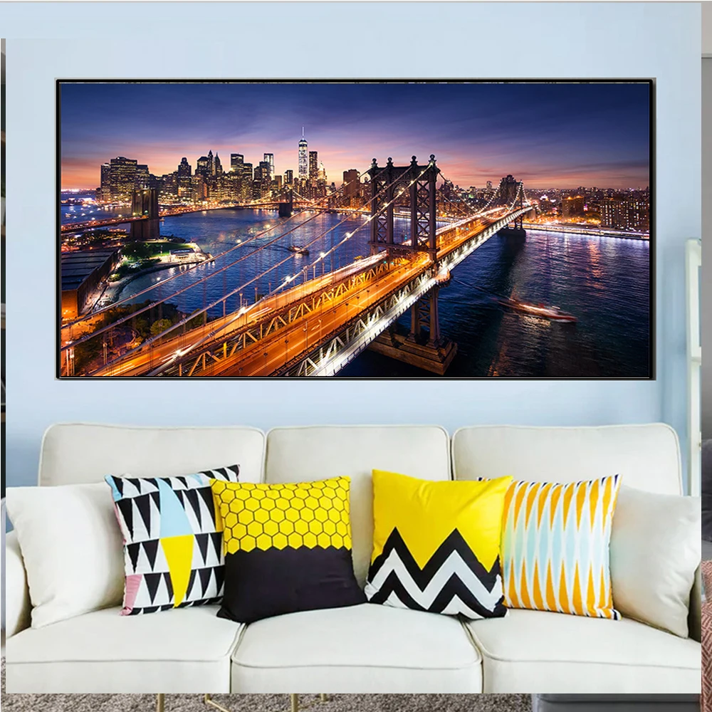 New York Urban Skyline 5D DIY Diamond Painting Full Square Round Diamonds Embroidery Kits landscape Decorations Home Gift YG2766