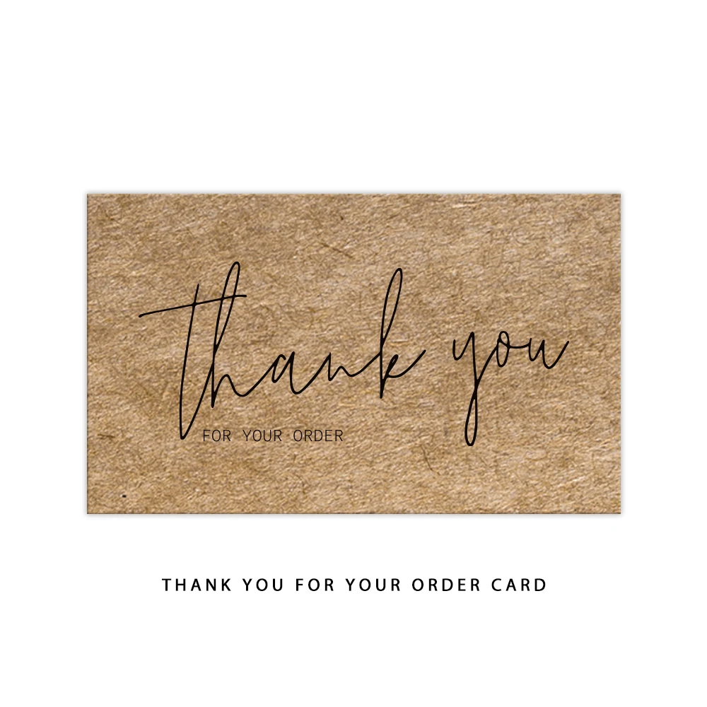 30pcs/bag Kraft Paper Thank You Card Enterprise Store Business Thank You Order Card Wholesale Gift Decoration Card